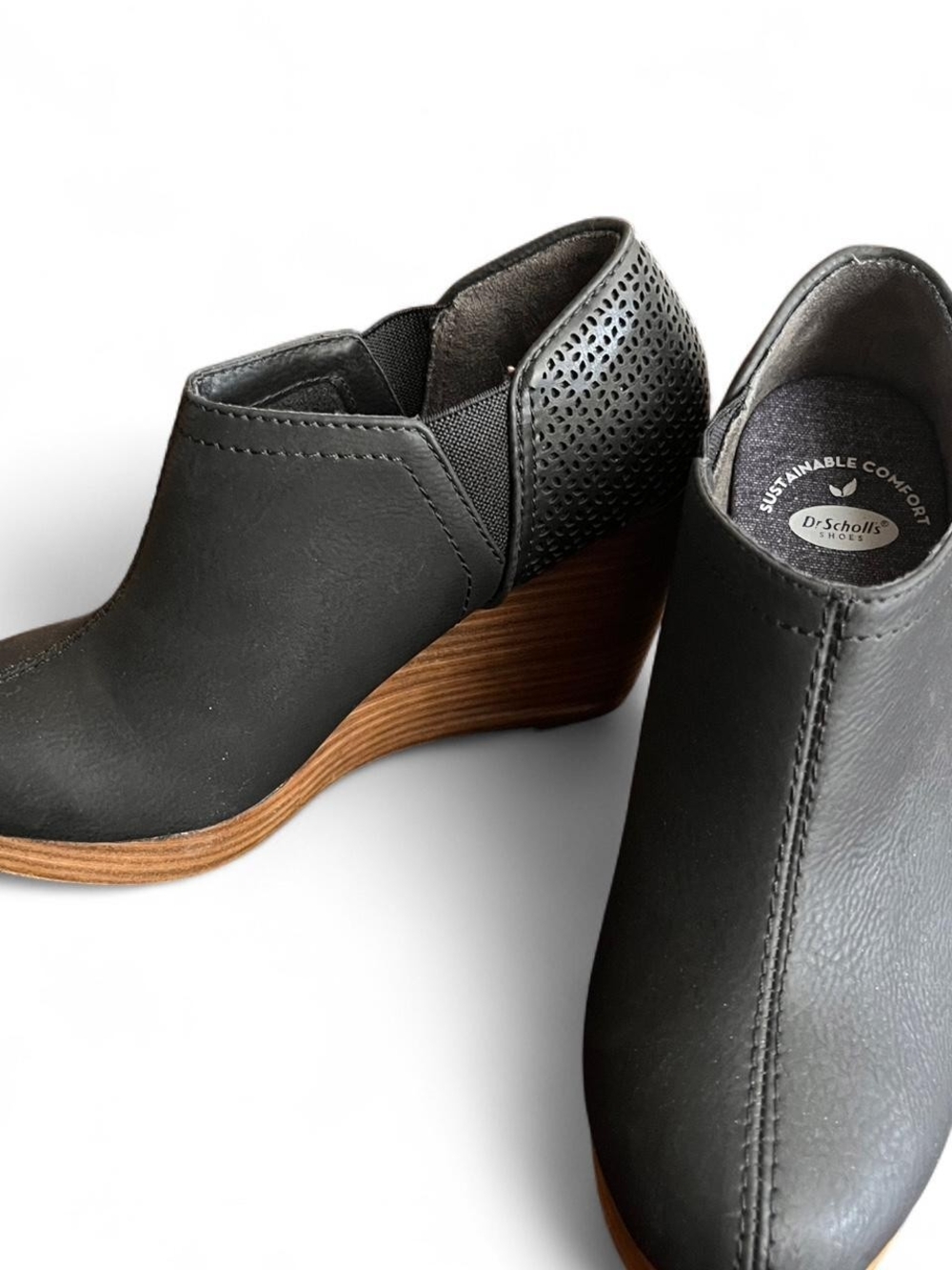 Dr. Scholl's Black Wedge Slip-On Ankle Booties